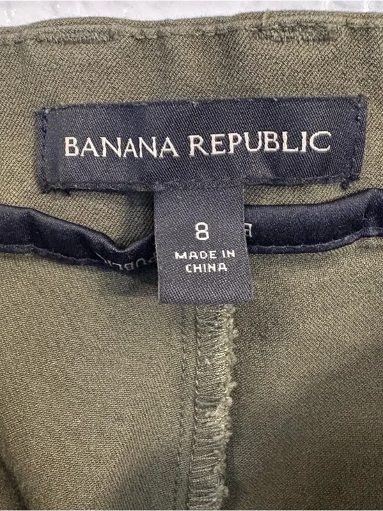 BANANA REPUBLIC Women’s Cropped Pants Size 8 Olive Green Stretch Slim Ankle - Picture 5 of 6